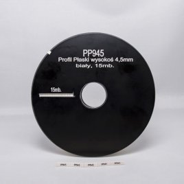 PP945 PVC flat profile for printing, height 4.5 mm and use in WT / WTM holders, white, disk 15 m