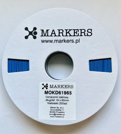 MOKD61065 Cable marker, length 10 x 65 mm, blue, 200 pcs, detective