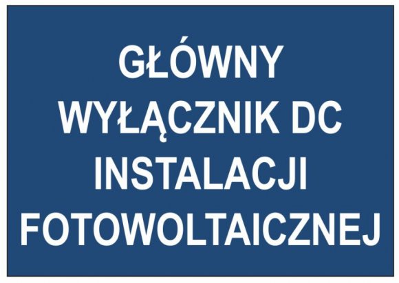 Etykieta Wyłącznik główny DC