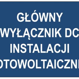 Etykieta Wyłącznik główny DC