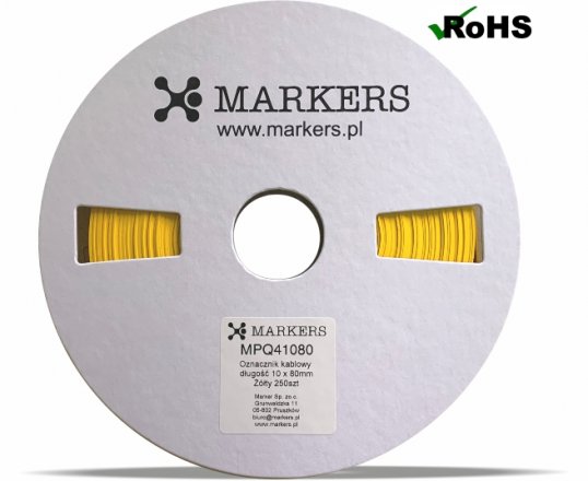 MOK41080 Oznacznik kablowy długość 10 x 80 mm żółty 255 szt