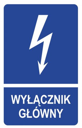 Etykieta samoprzylepna - Wyłącznik główny