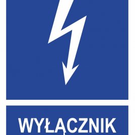 Etykieta samoprzylepna - Wyłącznik główny