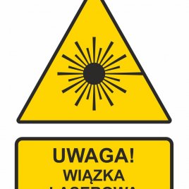 Etykieta samoprzylepna - Uwaga wiązka laserowa