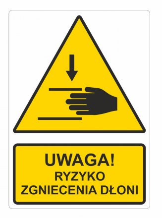 Self-adhesive label - Warning, risk of crushing your hands