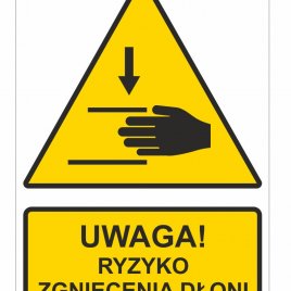 Self-adhesive label - Warning, risk of crushing your hands