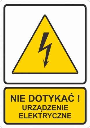 Etykieta samoprzylepna - Nie dotykać urządzenie elektryczne